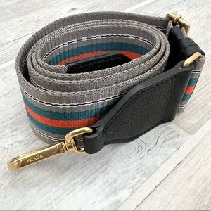 Prada Striped Black Adjustable Shoulder Strap